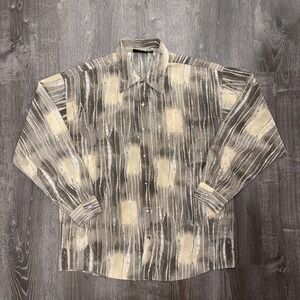 VTG Monzini Collection Shirt Mens M Long Sleeve Button Up Disco Abstract USA